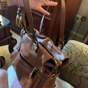 Brown leather purse